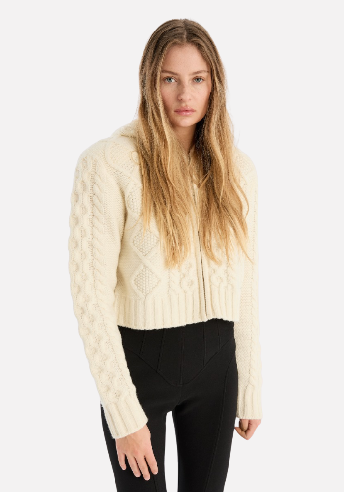 Cardigan Blanc Knit Cable - Rotate