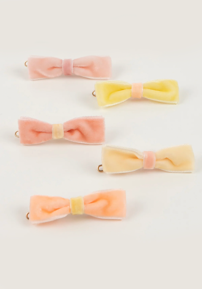 Lot De 10 Barrettes Mini Noeuds Velours Pastel - Meri Meri