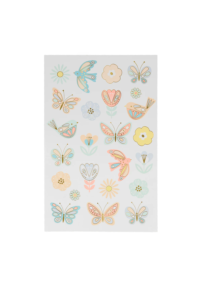 Lot De 2 Planches De Tatouage Oiseaux Et Papillons - Meri Meri