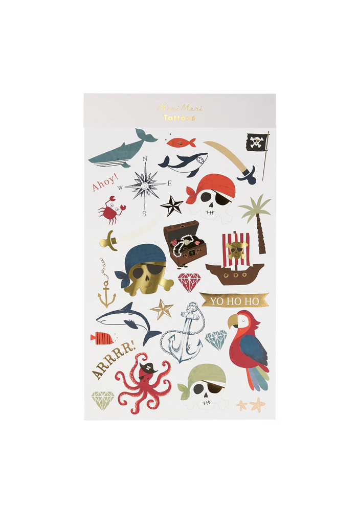 Lot De 2 Planches Tatouage Pirates - Meri Meri