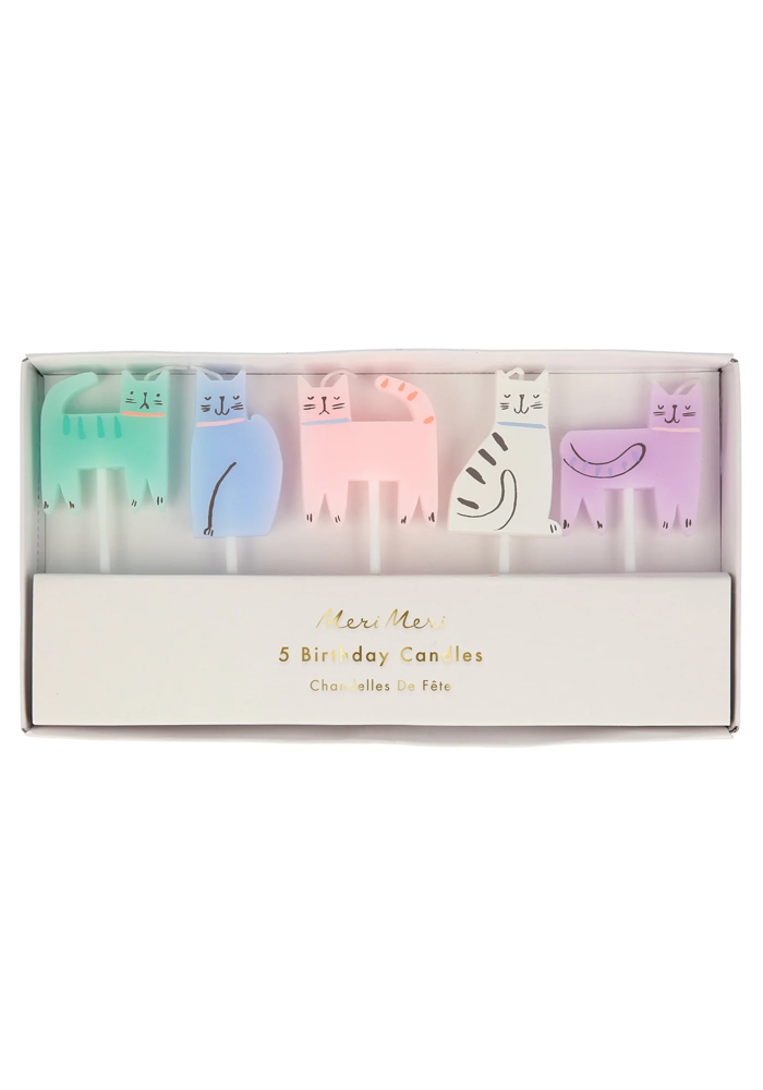 Lot De 5 Bougies Chat - Meri Meri