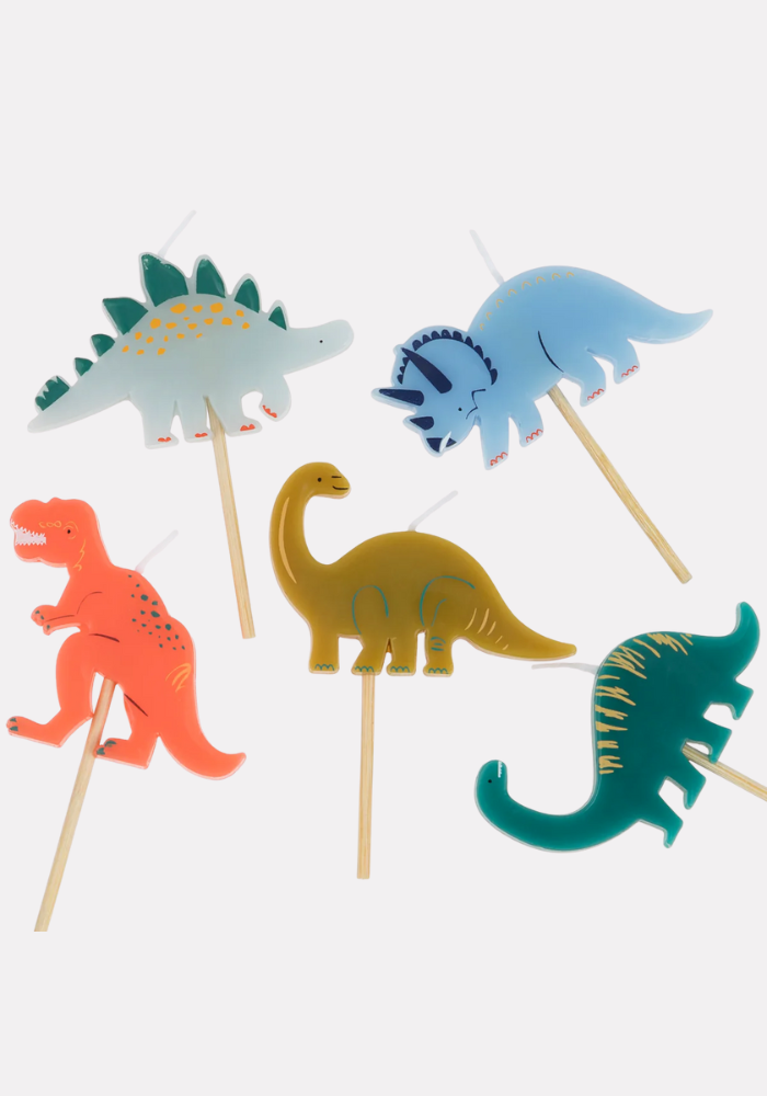 Lot De 5 Bougies Dinosaures - Meri Meri