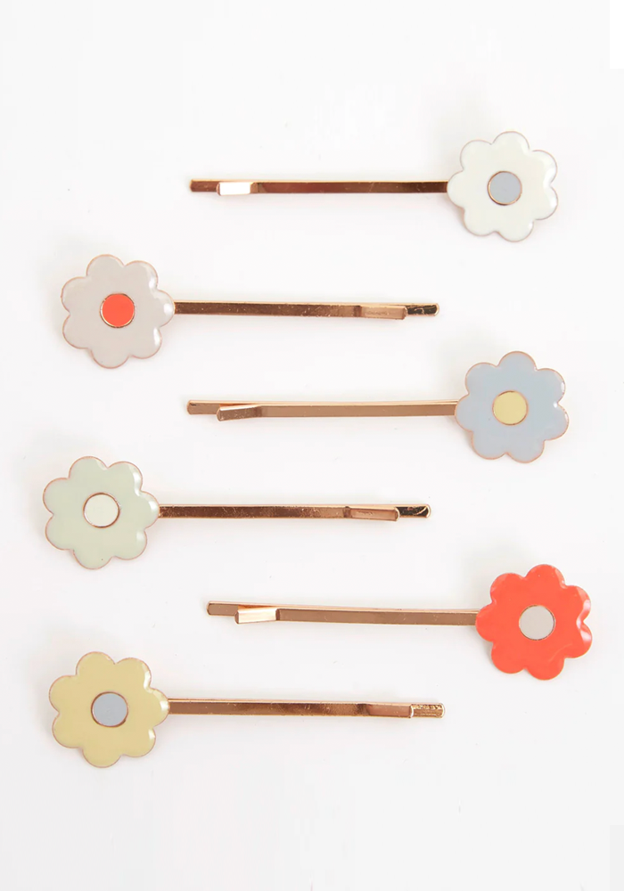 Lot De 6 Barrettes Fleurs En Email - Meri Meri