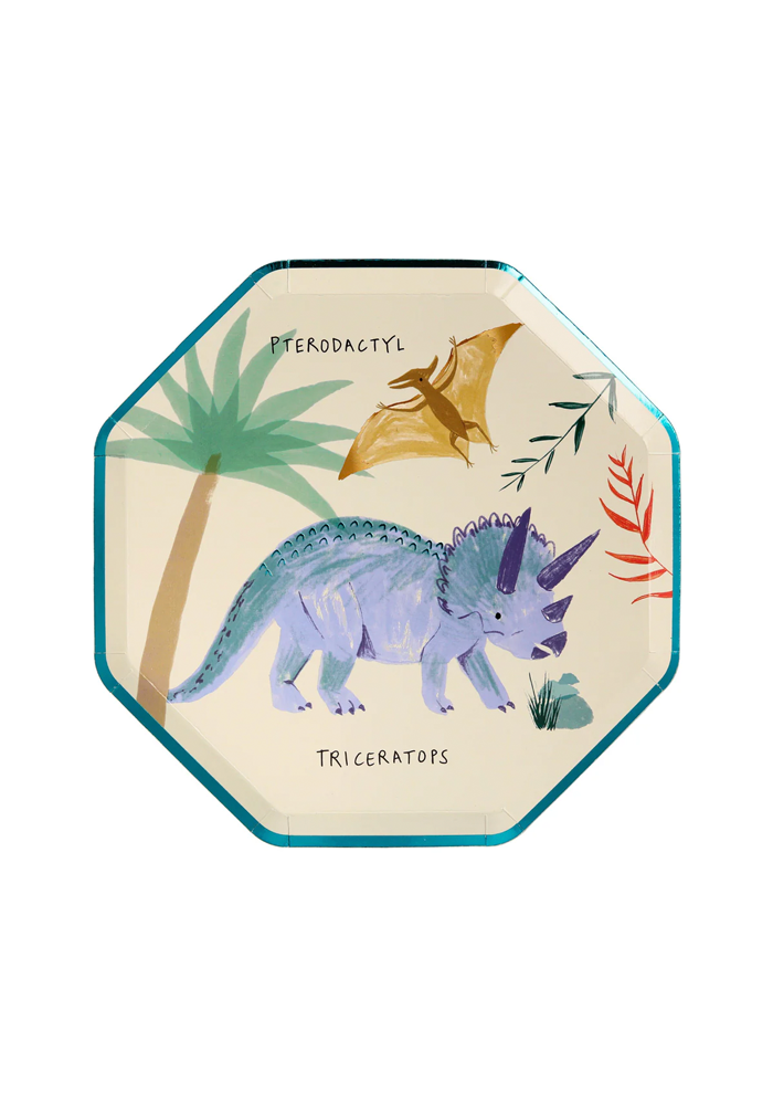 Lot De 8 Assiettes Dinosaures Petit Modèle - Meri Meri