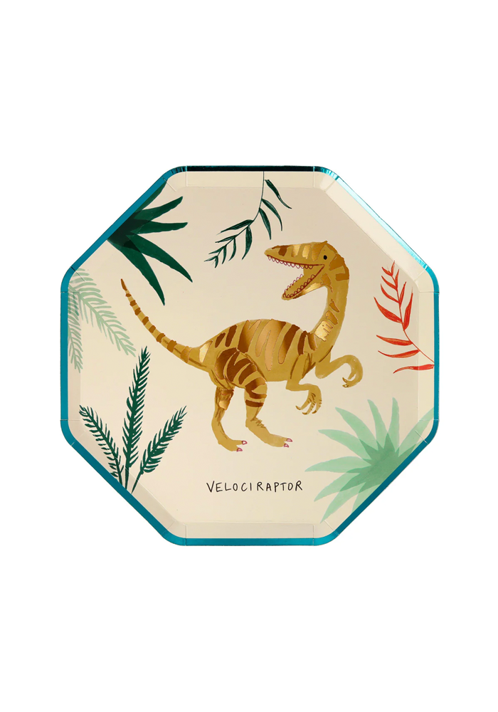 Lot De 8 Assiettes Dinosaures Petit Modèle - Meri Meri