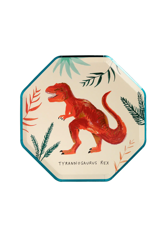 Lot De 8 Assiettes Dinosaures Petit Modèle - Meri Meri