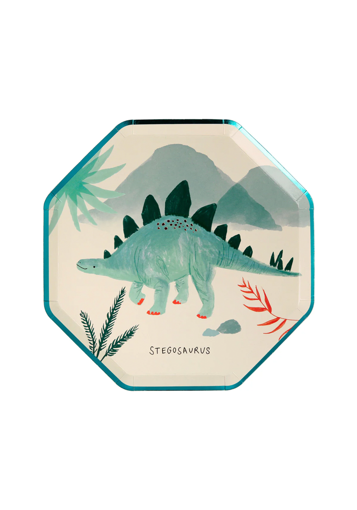 Lot De 8 Assiettes Dinosaures Petit Modèle - Meri Meri