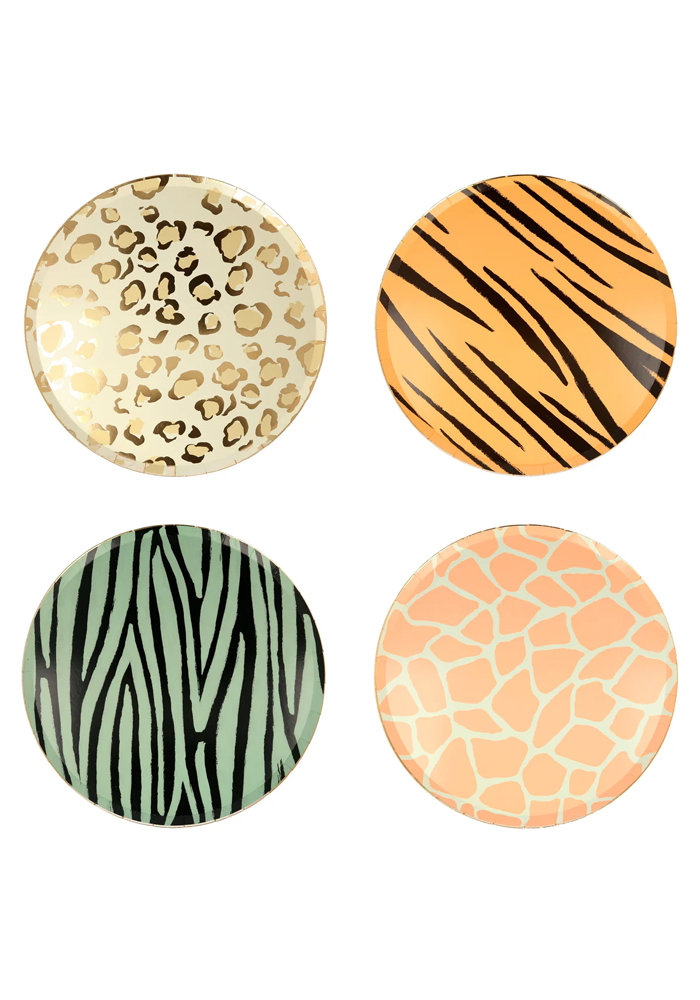 Lot De 8 Assiettes Motifs Animaliers Grand Modèle - Meri Meri