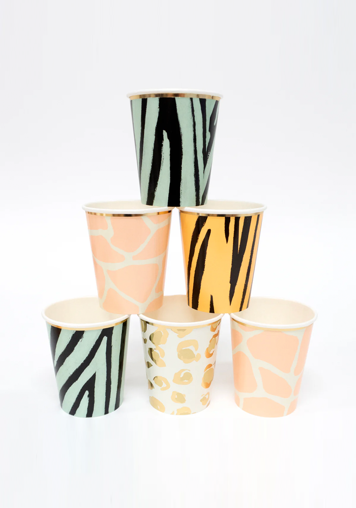 Lot De 8 Gobelets Motifs Animaliers - Meri Meri