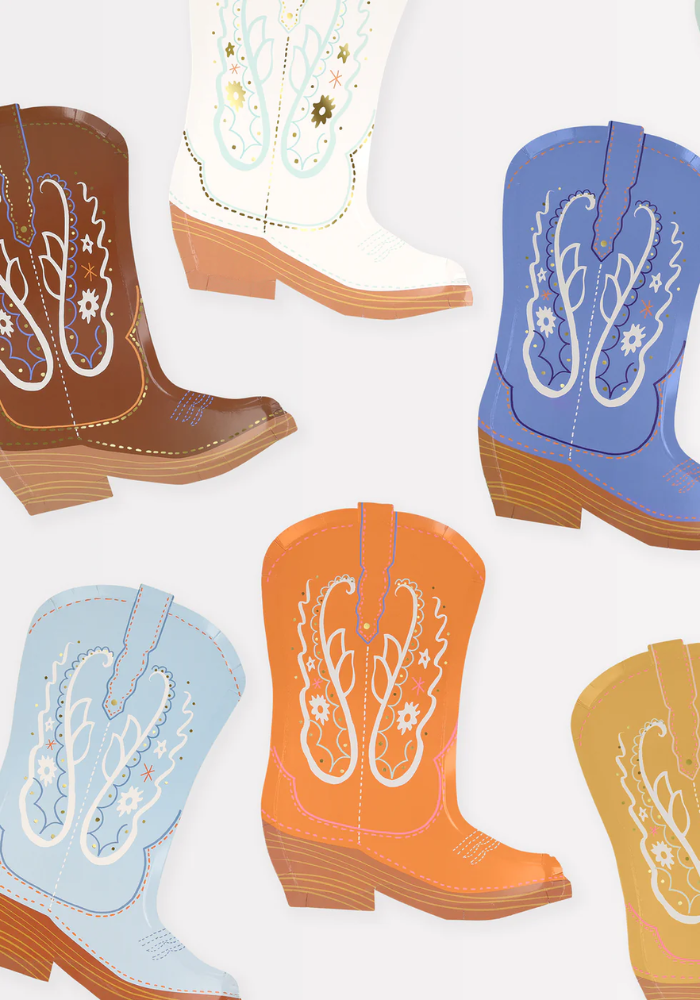 Lot de 8 Assiettes Papier Bottes De Cowboys - Meri Meri
