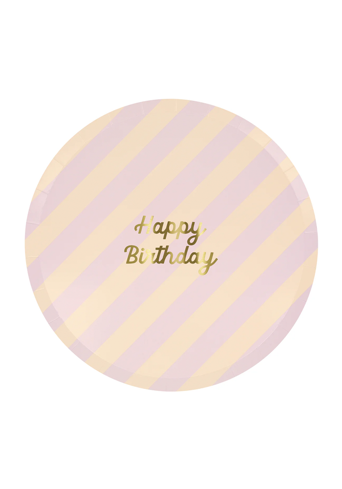 Lot de 8 Assiettes Happy Birthday Grand Modèle - Meri Meri