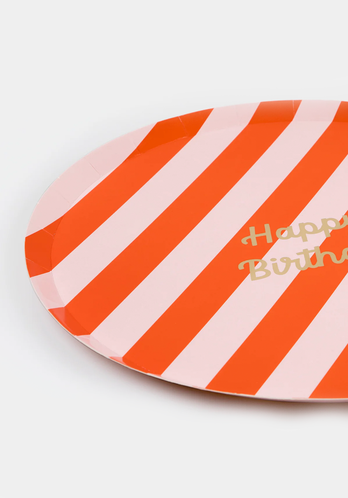 Lot de 8 Assiettes Happy Birthday Grand Modèle - Meri Meri