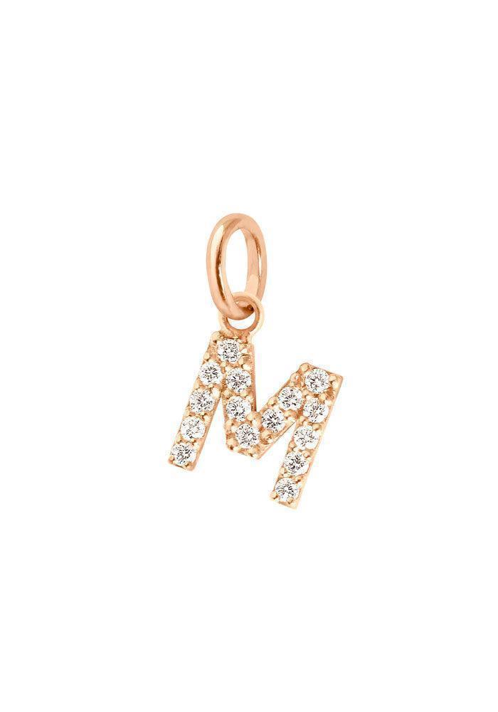 Pendentif Lucky Lettre M Or Rose