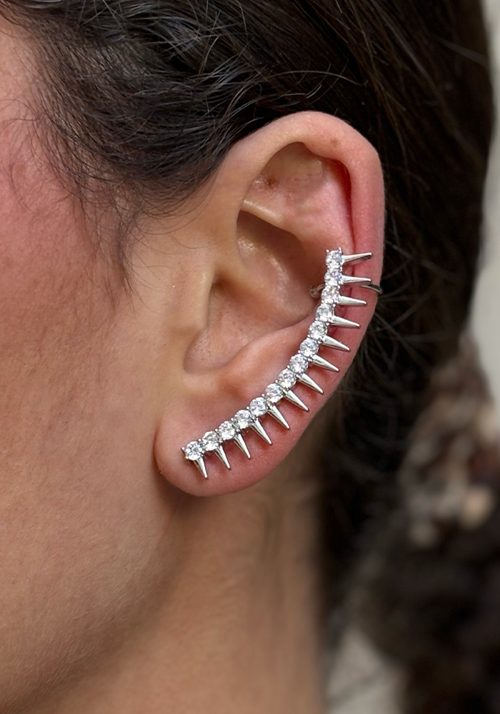 Boucle D'Oreille Kira Argentée - Maison Baika
