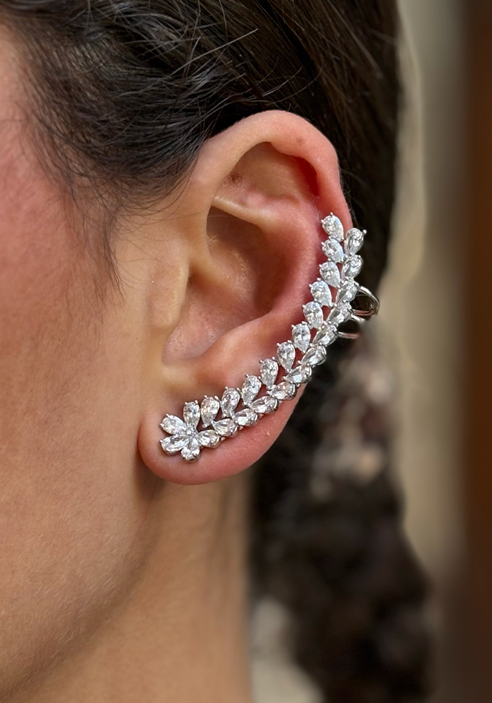 Boucle D'Oreille Ophelia Argentée - Maison Baika