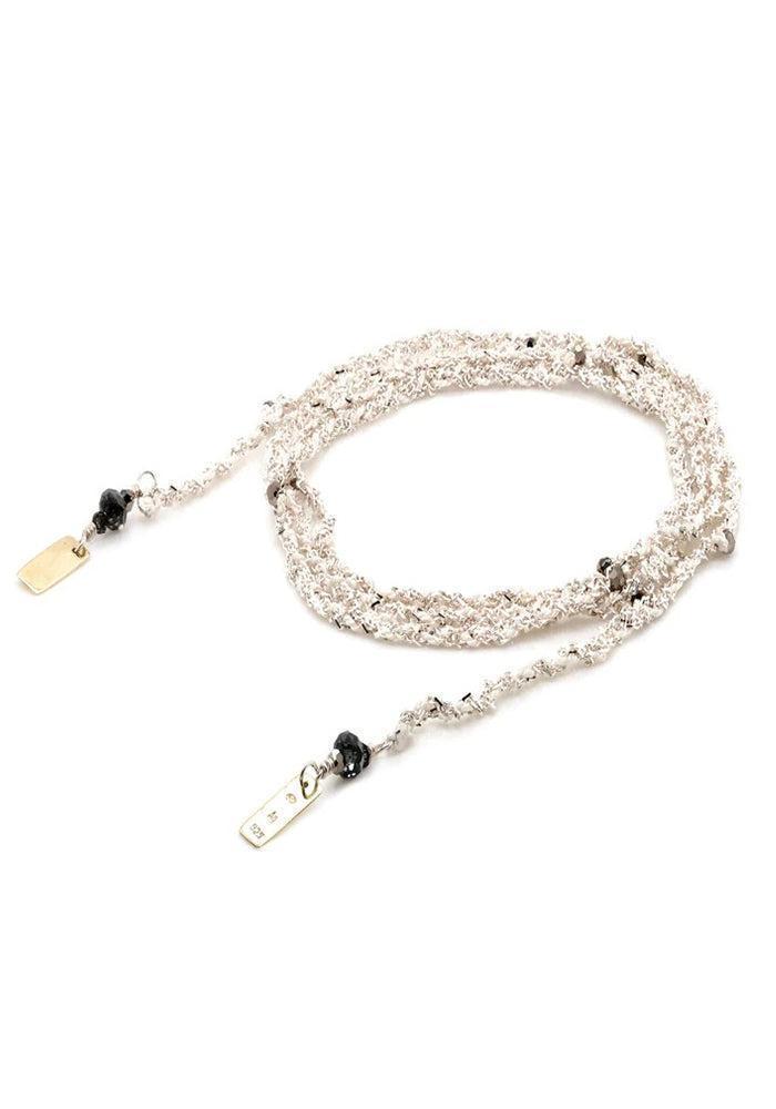 Collier Tressé Argent Et Blanc - Marie-Laure Chamorel