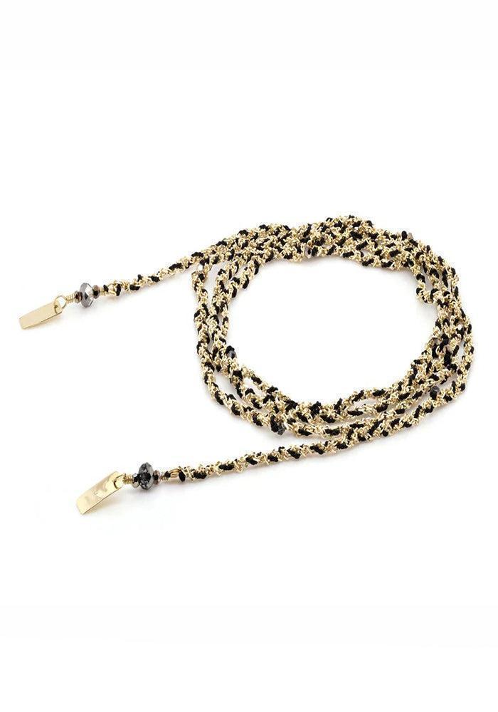 Collier Tressé Doré Et Noir - Marie-Laure Chamorel