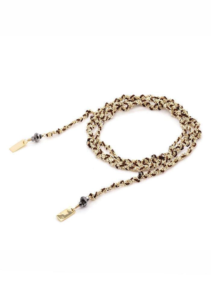 Collier Tressé Doré Et Marron - Marie-Laure Chamorel