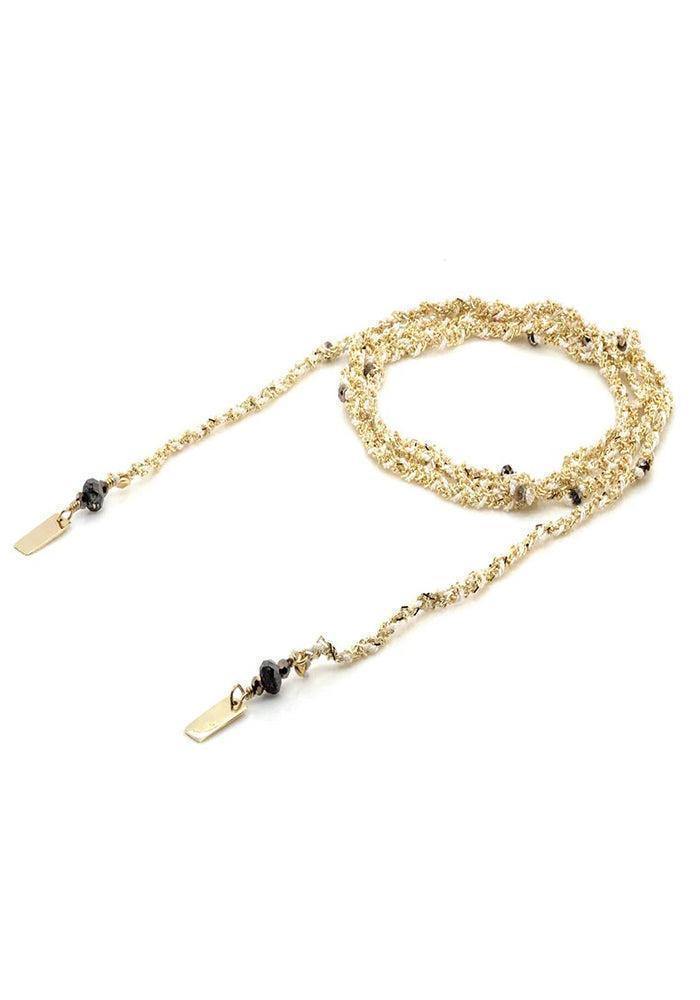Bracelet Tressé Doré Et Blanc - Marie Laure Chamorel