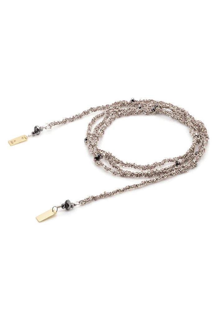 Collier Tressé Argent Et Gris - Marie-Laure Chamorel