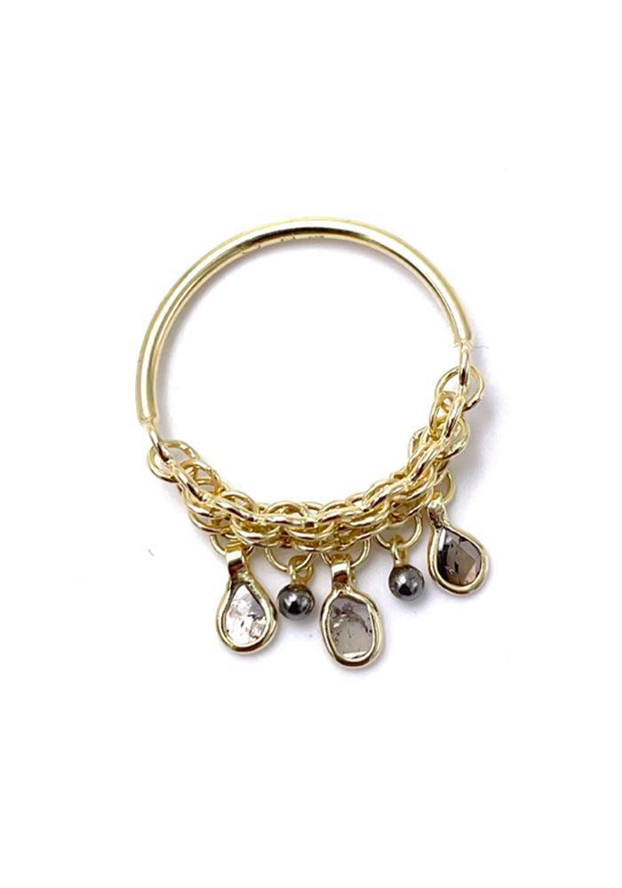 Bague Avec Chaines Et Diamant Polki - Marie-Laure Chamorel
