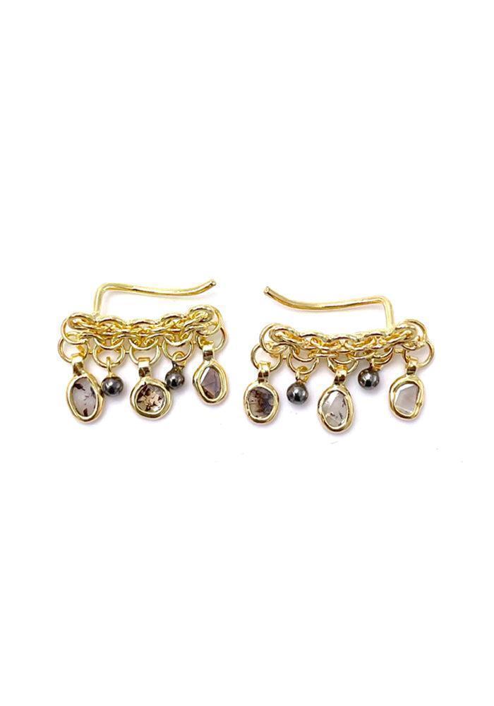 Boucles D'oreilles Diamant Polki Pendants - Marie Laure Chamorel