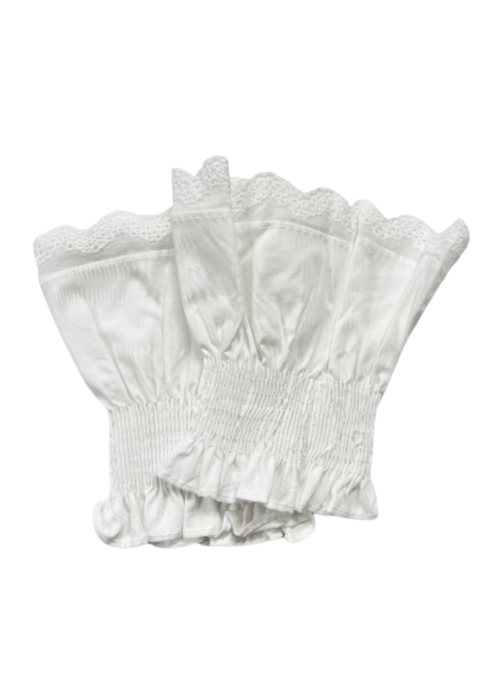 Manchettes Amovibles En Tissu Broderie Ajourée - Blush