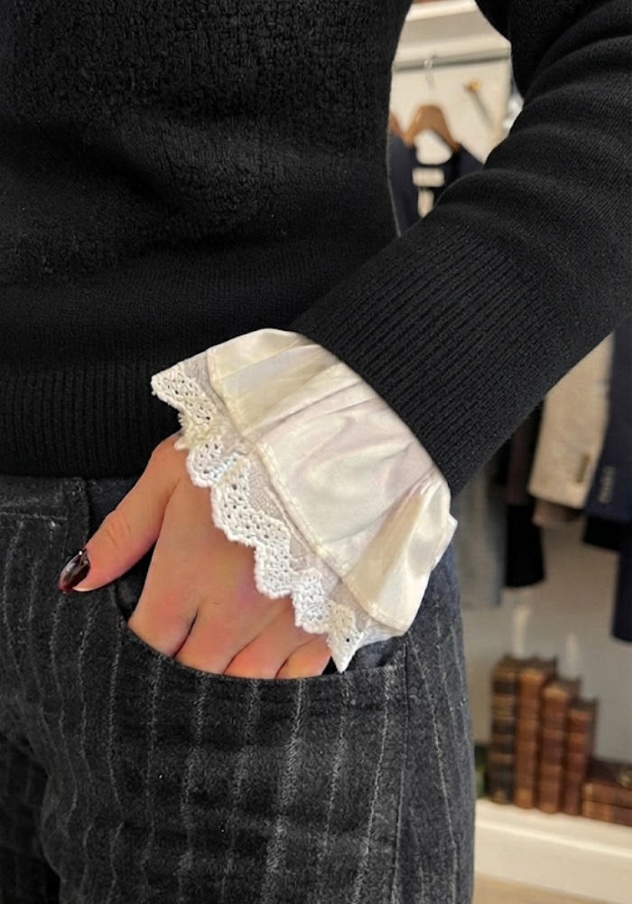 Manchettes Amovibles En Tissu Broderie Ajourée - Blush