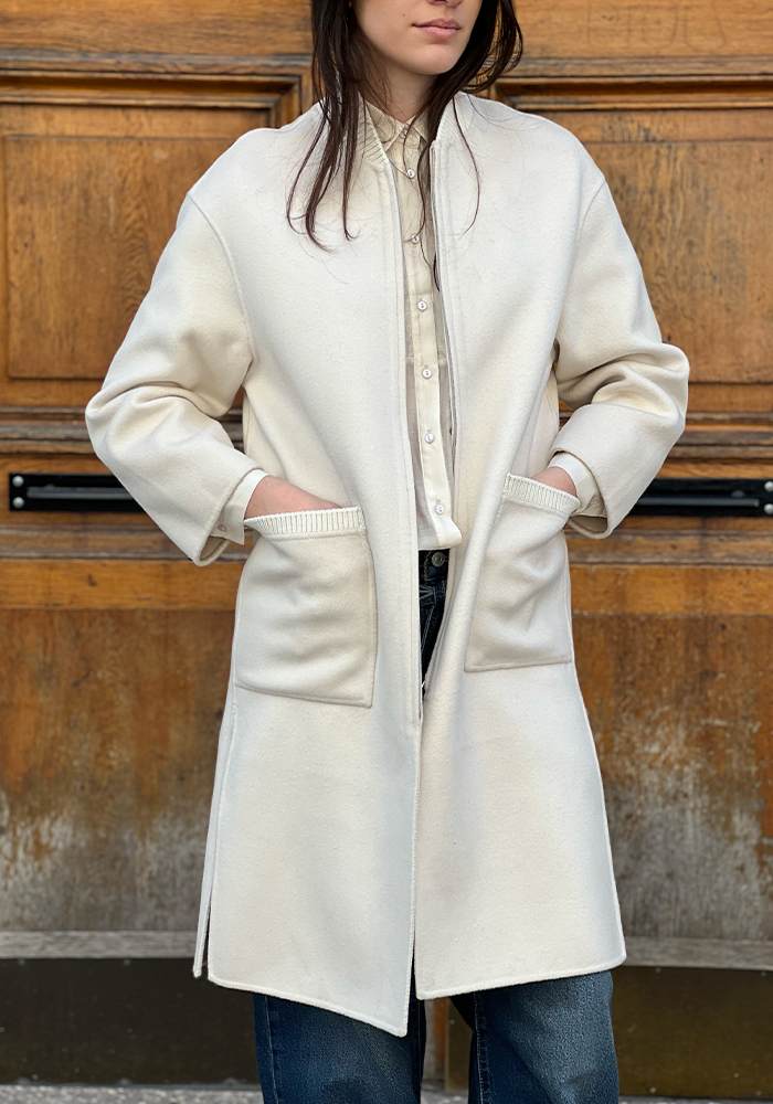 Manteau Col Teddy Ivoire - Lou Andrea