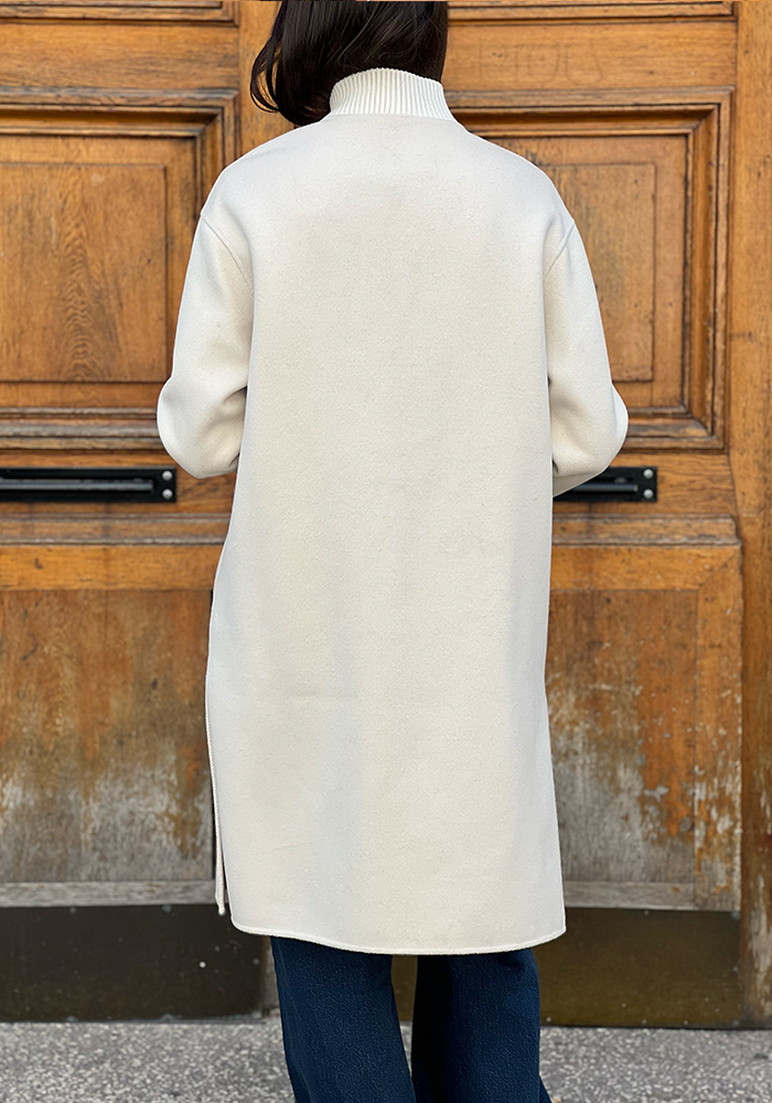 Manteau Col Teddy Ivoire - Lou Andrea