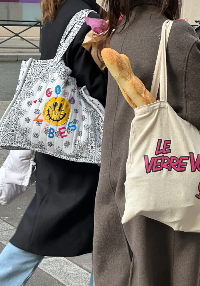 Sac Maxi Cabas Good Vibes All White - Call It By Your Name