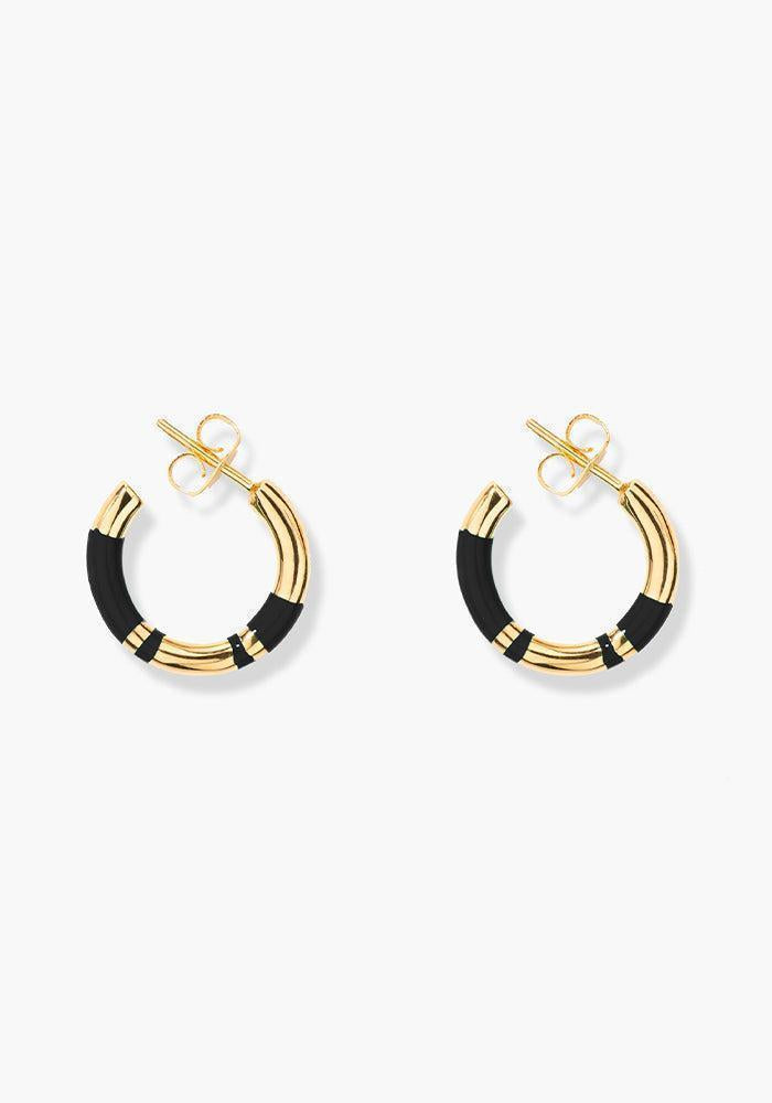 Mini Créoles Positano Noires - Aurélie Bidermann