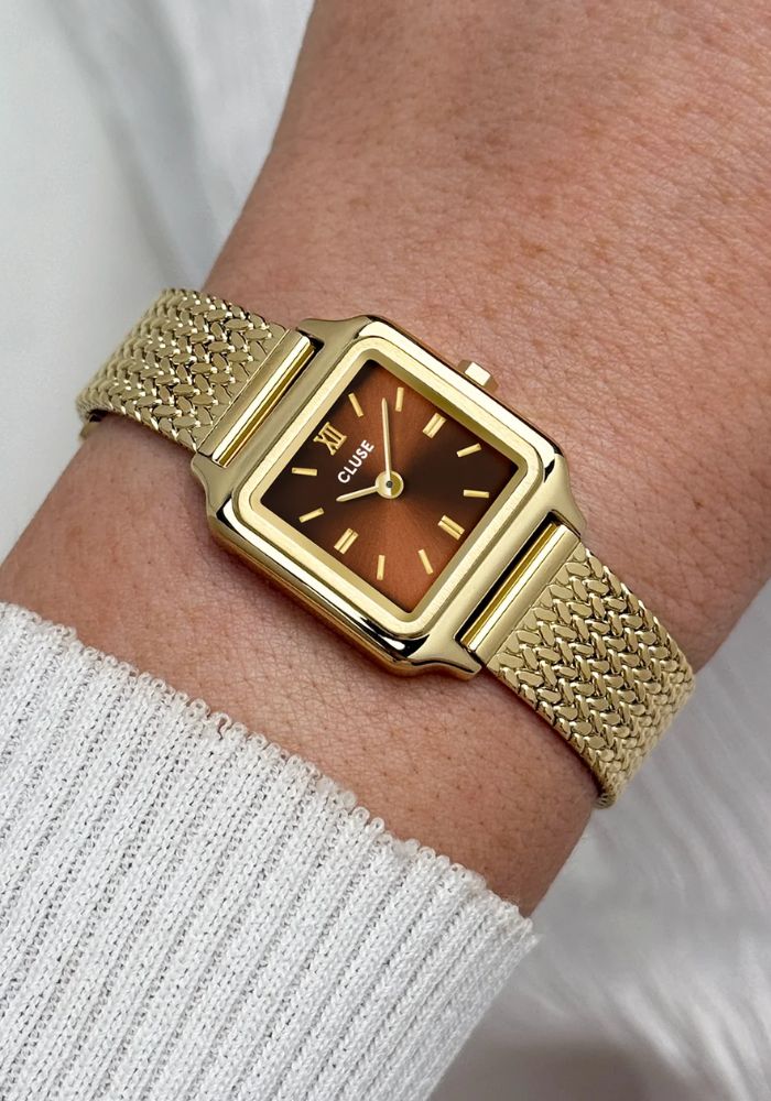 Montre Gracieuse Mini Watch Mesh Brown Gold Colour - Cluse