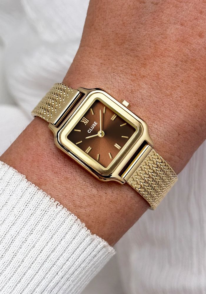 Montre Gracieuse Petite Watch Mesh Brown Gold Colour - Cluse