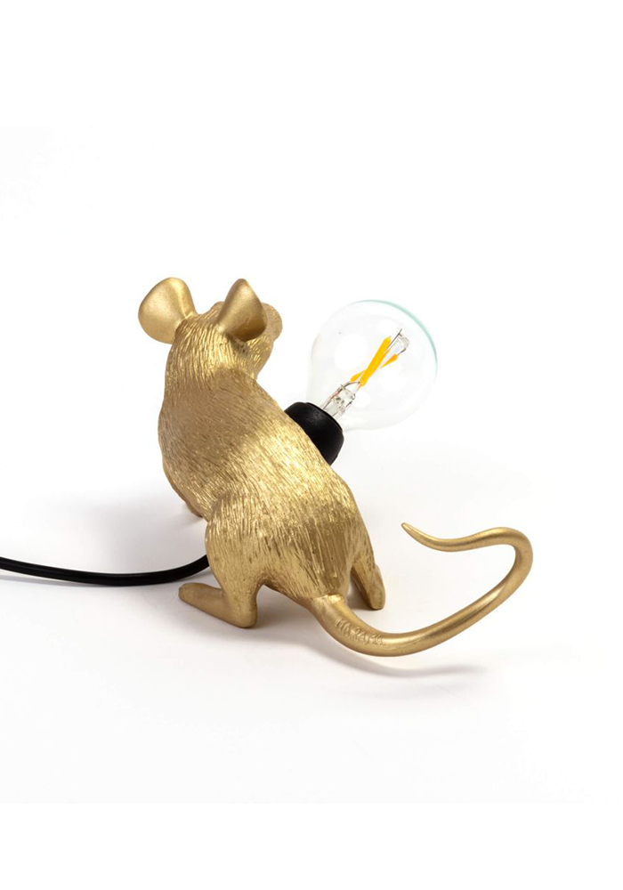 Lampe Mouse Gold Couchée - Seletti