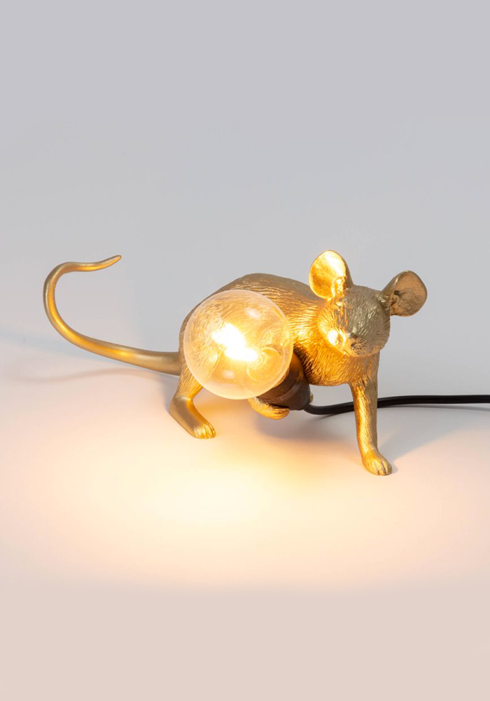 Lampe Mouse Gold Couchée - Seletti