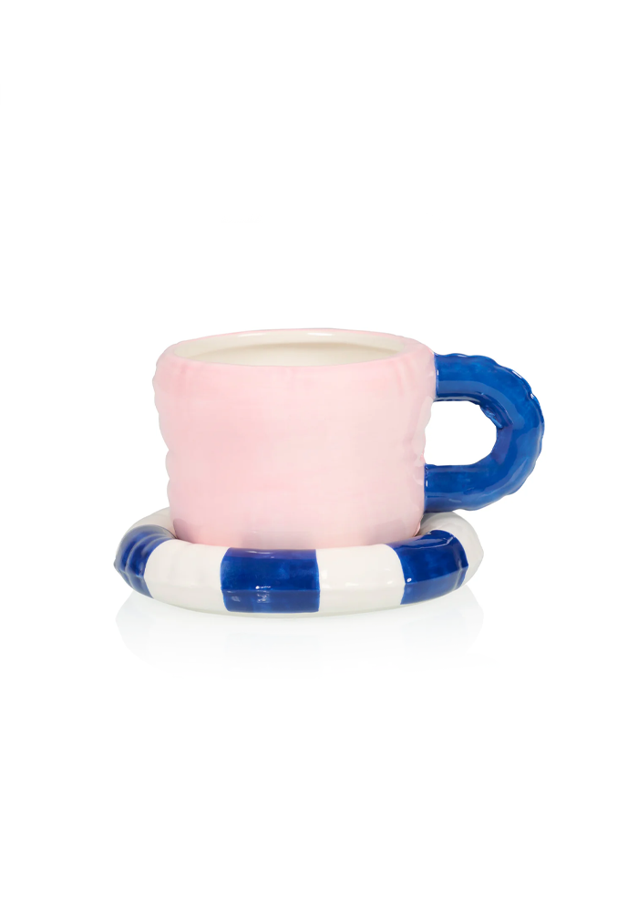Mug Floaty Bleu Et Rose - Bitten