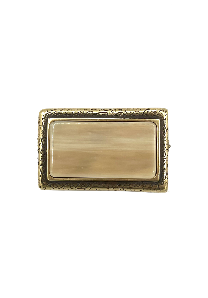 Boucle De Ceinture Rectangulaire Avec Ivoire - Yolete