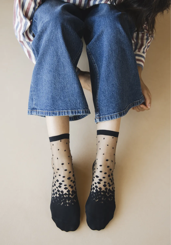 Chaussettes Transparentes Nakameguro Noir - Atelier Saint Eustache