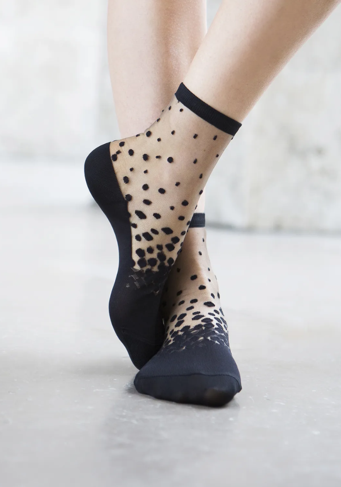 Chaussettes Transparentes Nakameguro Noir - Atelier Saint Eustache