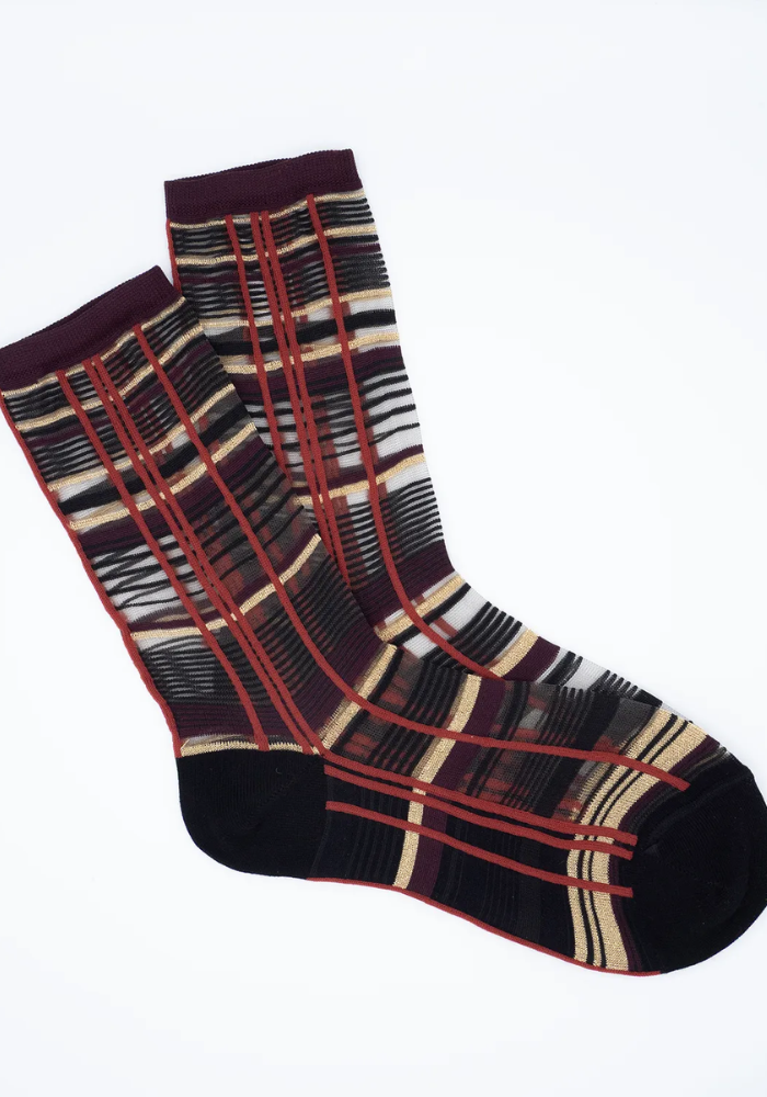 Chaussettes Transparentes Nevada Roads Bordeaux - Atelier Saint Eustache