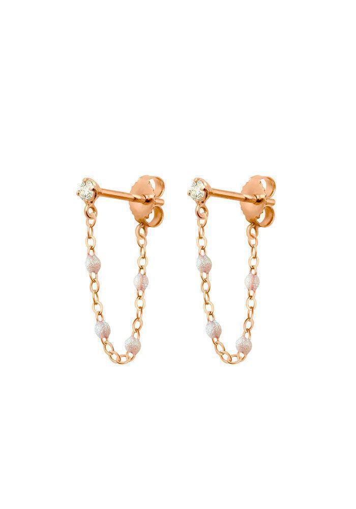 Boucles D'Oreilles Gigi Suprême Diamant Or Rose Et Résines Opale - Gigi Clozeau