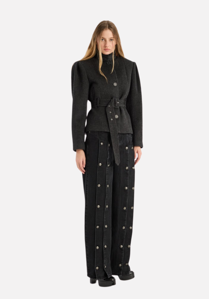 Veste Ceinturé Oversize Grise - Rotate