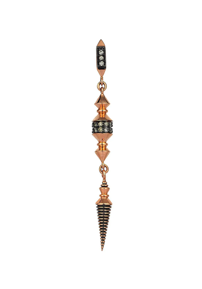 Boucle D'Oreille Ornamet Drop Diamants Champagne - Kismet By Milka