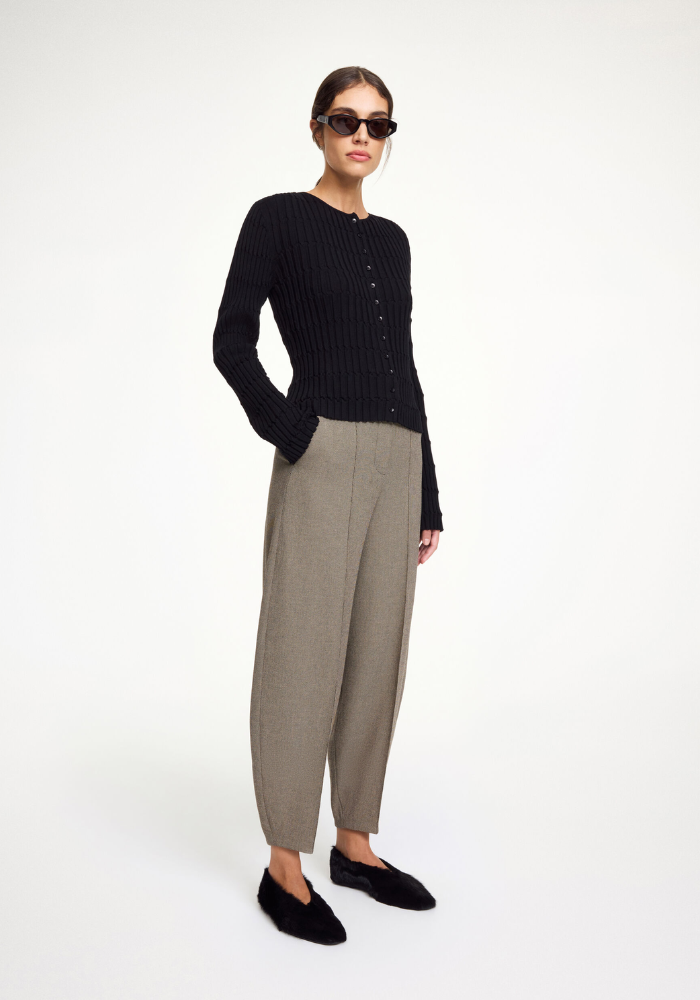 Pantalon Charlie Mixed Weave Beige - By Malene Birger