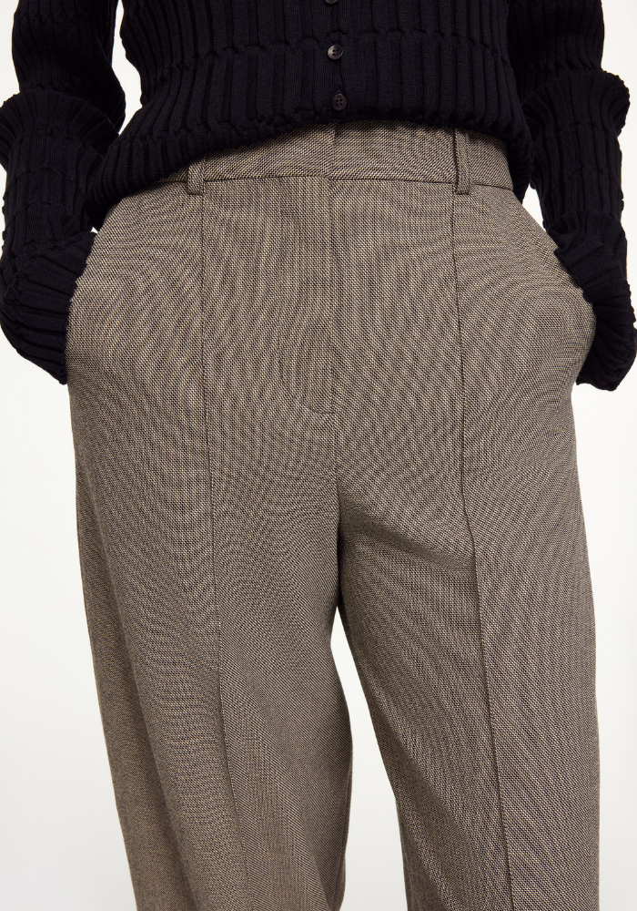 Pantalon Charlie Mixed Weave Beige - By Malene Birger