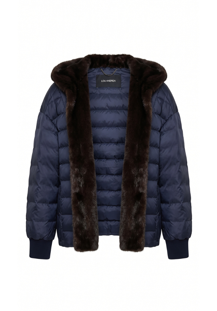 Parka Courte 2-en-1 à Capuche et Fausse Fourrure - Lou Andrea