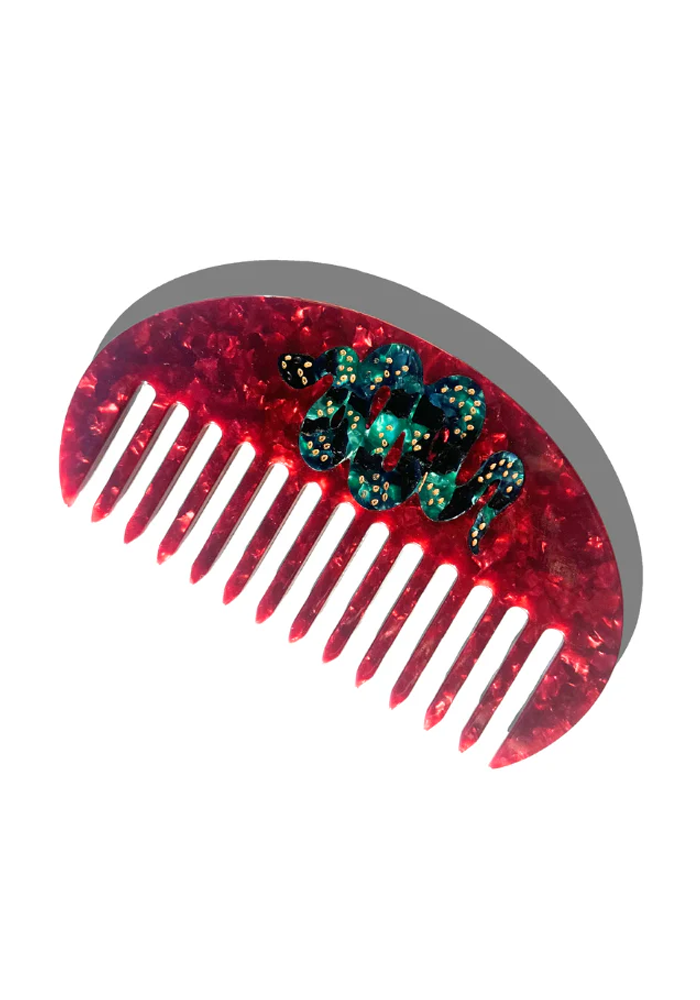 Peigne Gua Cha Motifs Rouge Et Serpent - Solar Eclipse