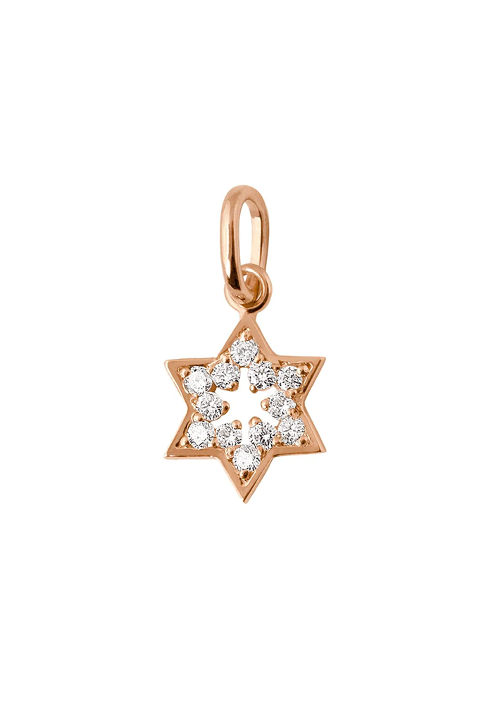 Pendentif Étoile De David Or Rose Et Diamants Blancs - Gigi Clozeau