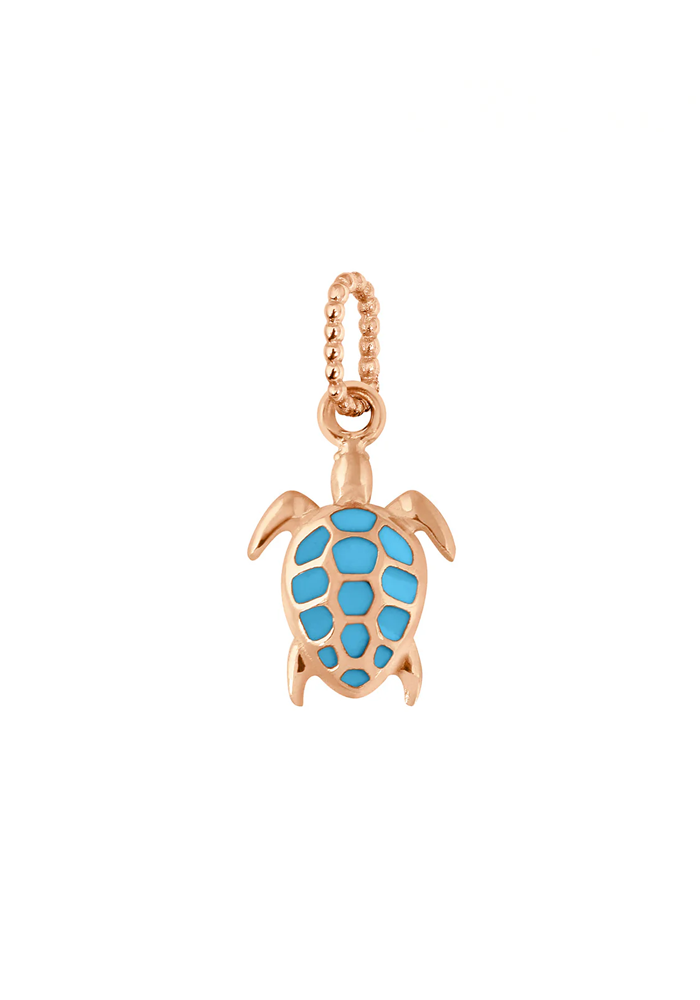 Pendentif Tortue Or Rose Et Résine Turquoise - Gigi Clozeau